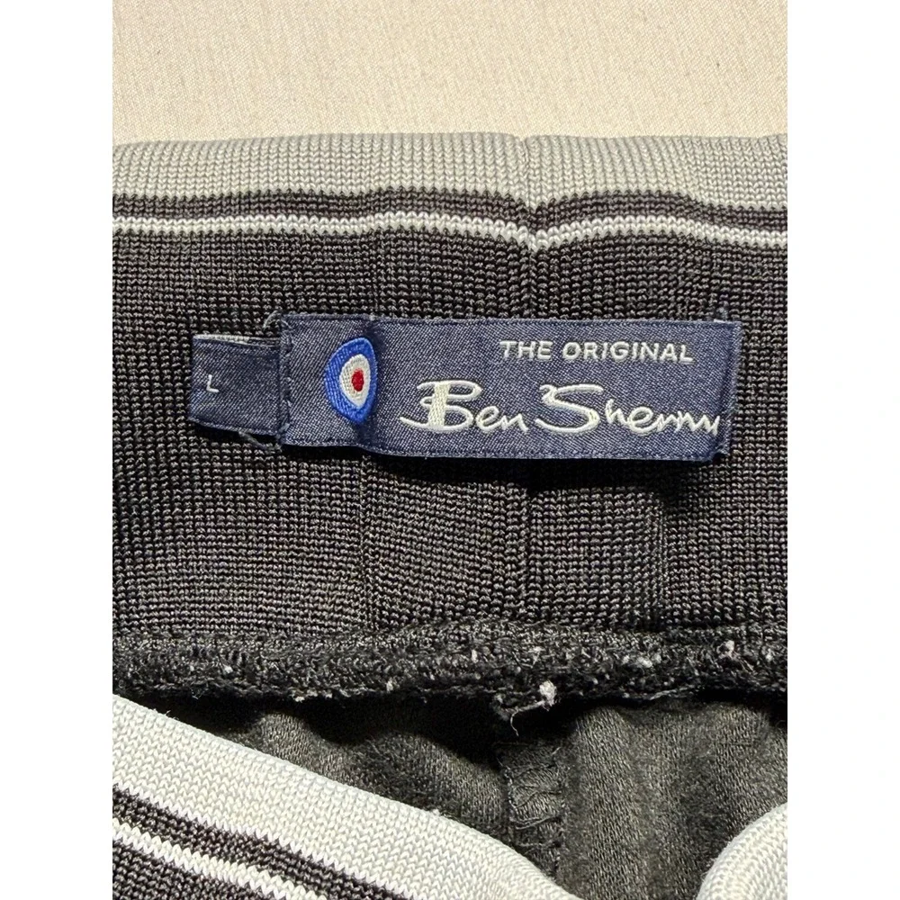 Ben Sherman Track Pants Mens Large Black Drawstring Straight Leg Athletic Wear